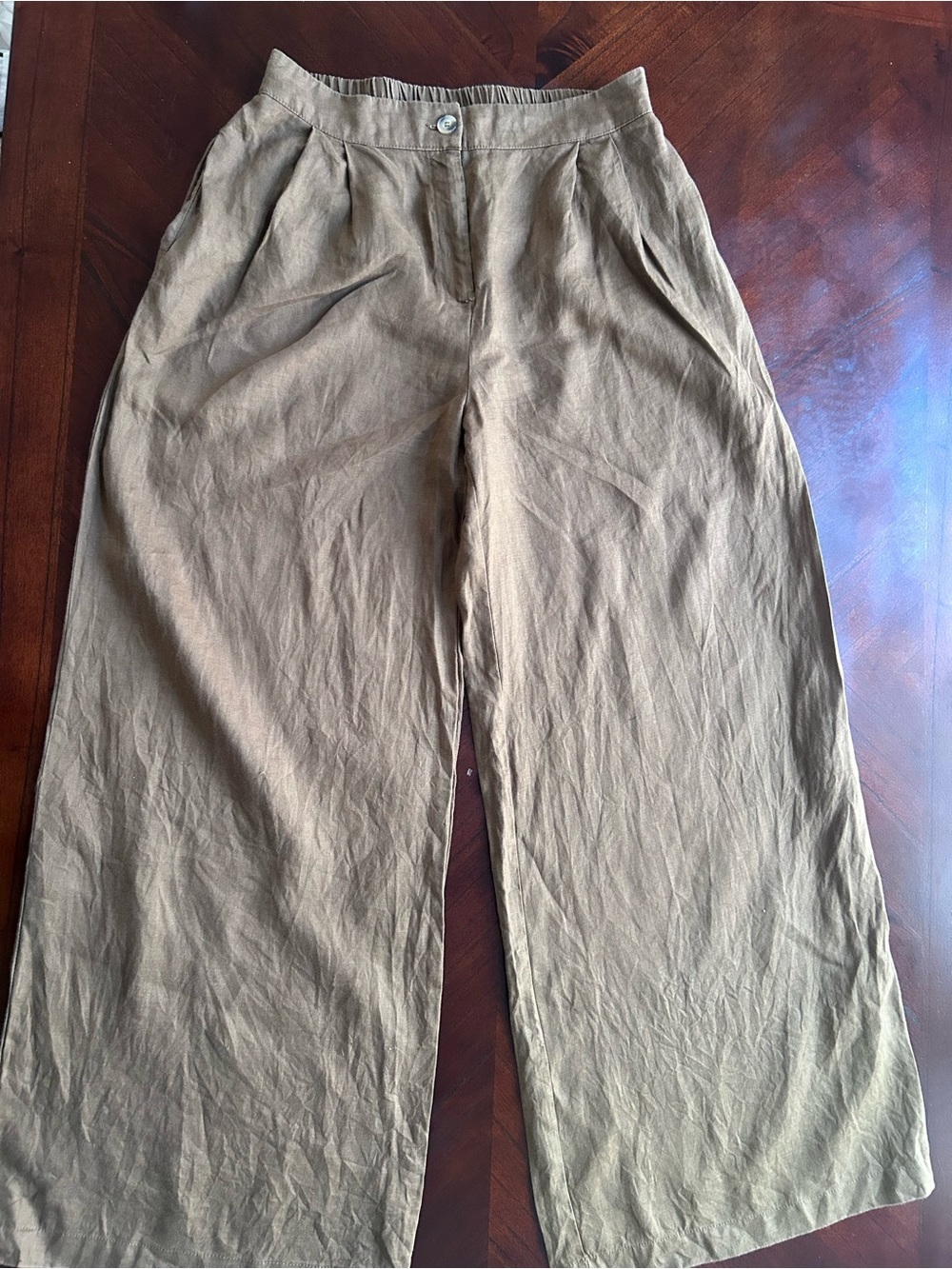 Magaschoni wide-leg Pants Brown size S 100% linen